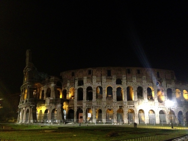 Colosseo by night. The place was nearly deserted. Excellent.